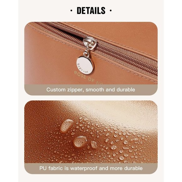 Women Large Waterproof Flat Toiletry Travel Make Organizer With Divider Handle - Picture 5 of 9